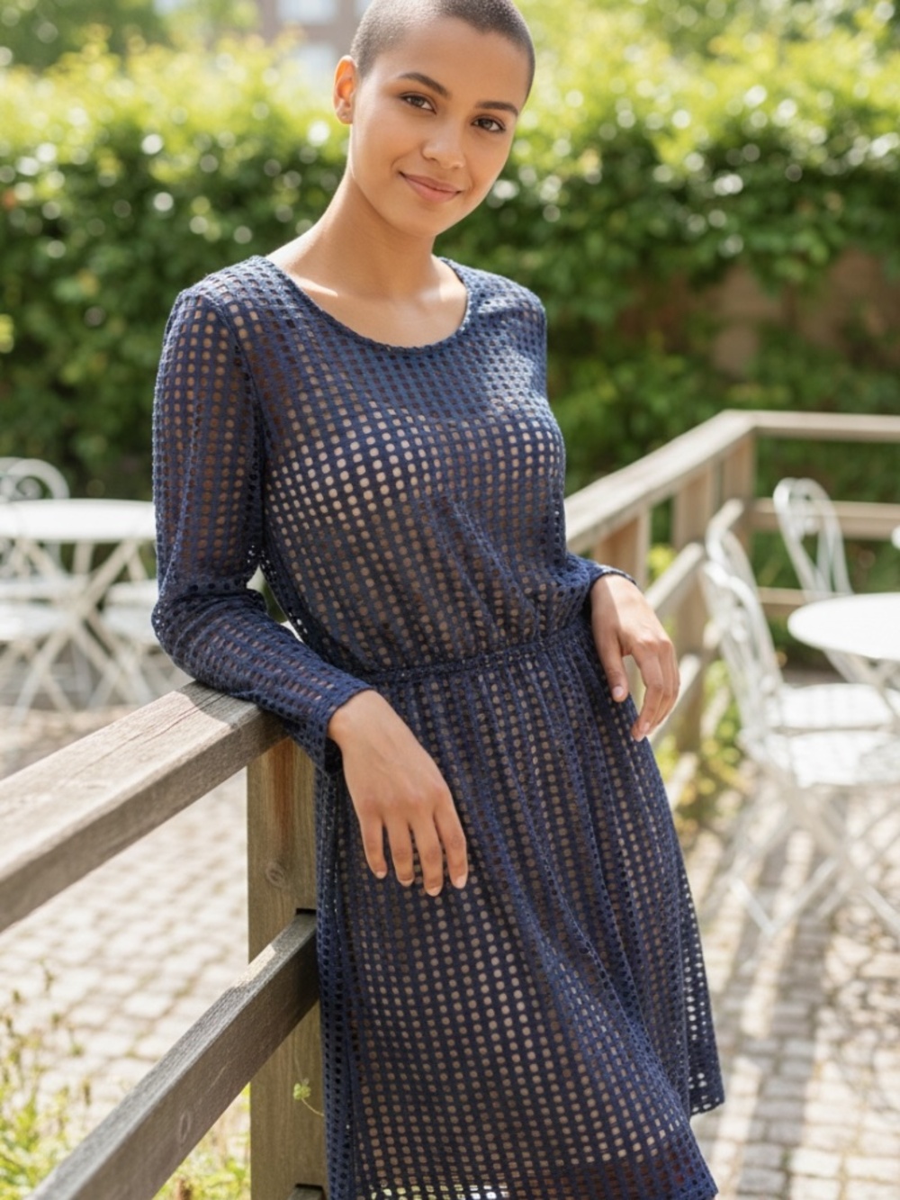 NWT Women's Size Large Open Weave Plaid Lining Layer Career Dress